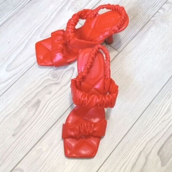 (53-3544) Ermonn Womens Square Open Toe  Sandals Sz 5 - Picture 4 of 11